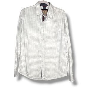 Hudson & Barrow Gentlemen's Outfitter White Micro Dot Button Up Shirt Large